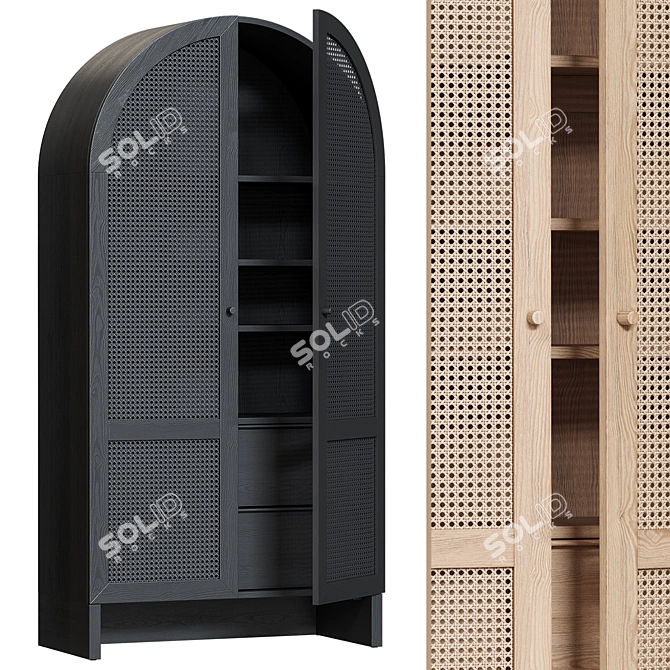 Modern Cane Storage Cabinet 3D model image 2