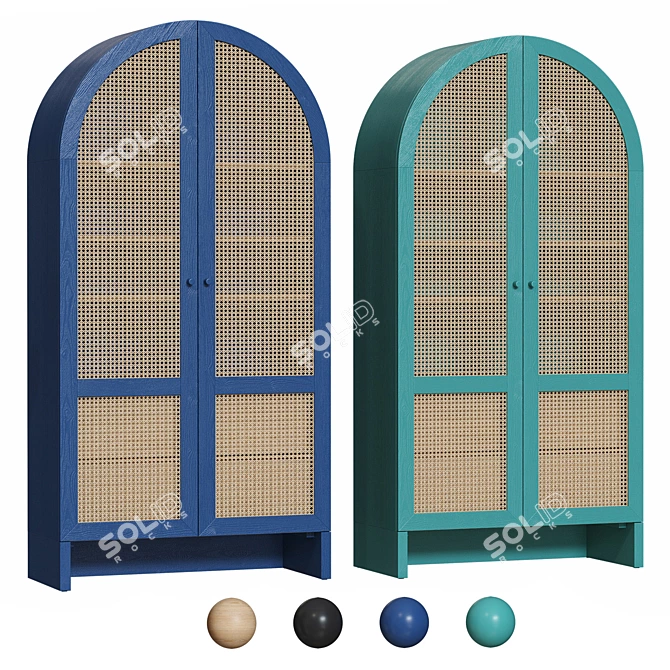 Modern Cane Storage Cabinet 3D model image 3
