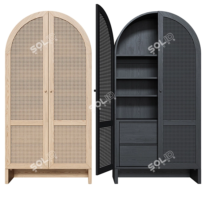 Modern Cane Storage Cabinet 3D model image 4