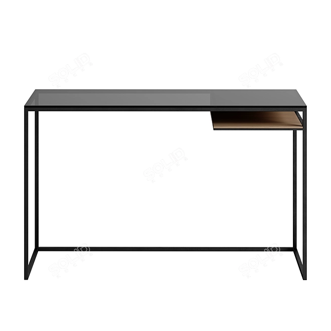 Minimalist Rectangular Writing Desk 3D model image 2