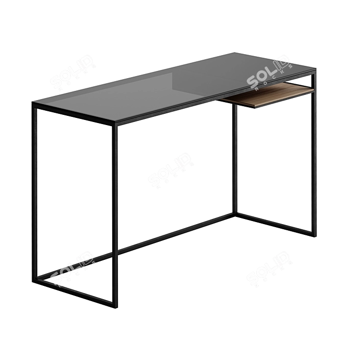 Minimalist Rectangular Writing Desk 3D model image 3