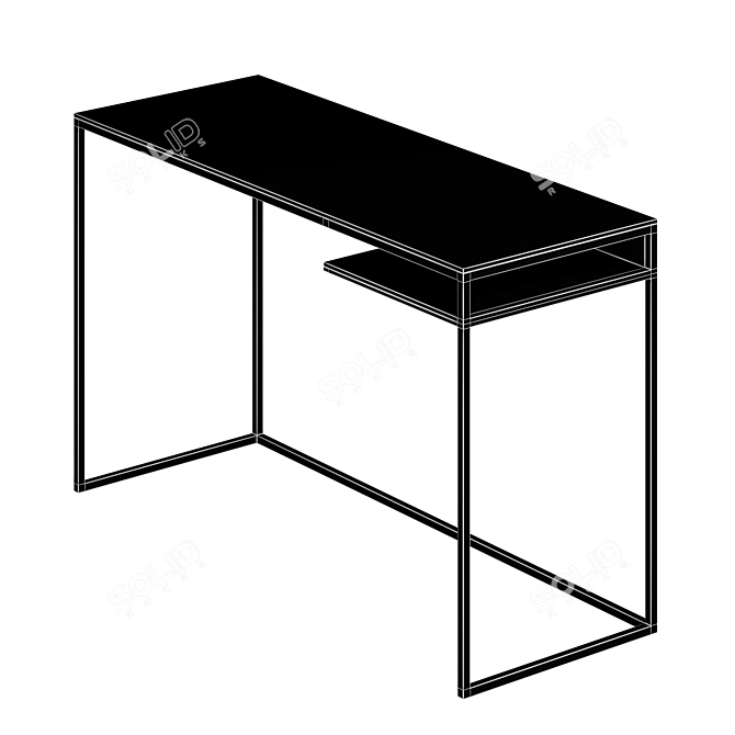 Minimalist Rectangular Writing Desk 3D model image 5