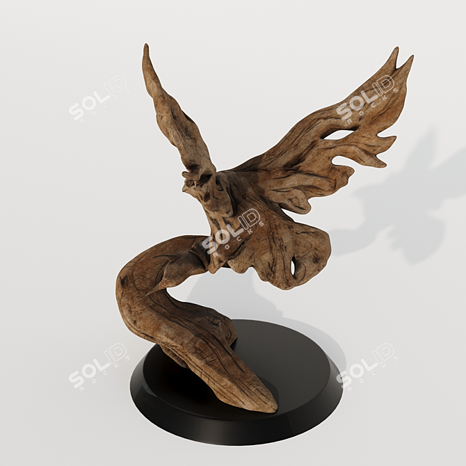  Majestic Hawk Wood Carving 3D model image 6