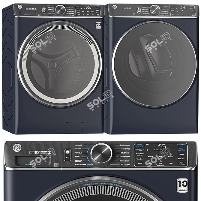 GE Washer Dryer Duo : Energy-Efficient Combo 3D model image 1