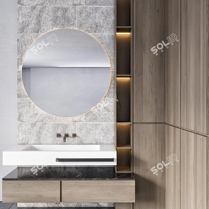 Modern Bathroom Furniture Set - 3D 3D model image 2