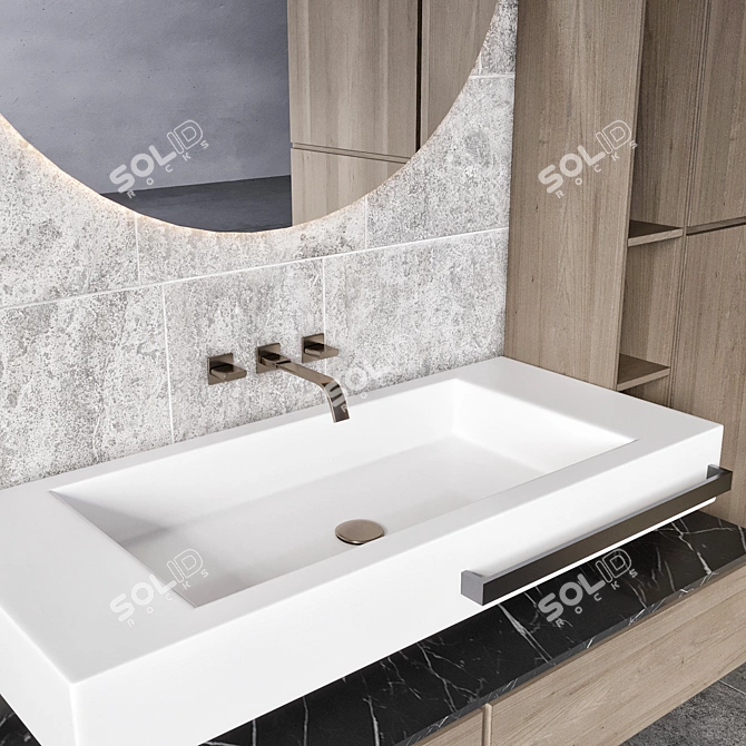 Modern Bathroom Furniture Set - 3D 3D model image 3