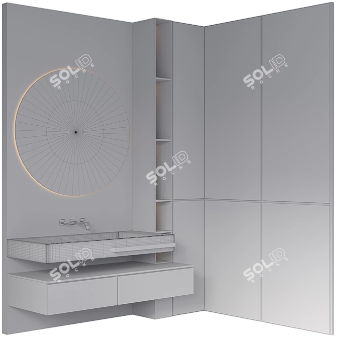 Modern Bathroom Furniture Set - 3D 3D model image 6