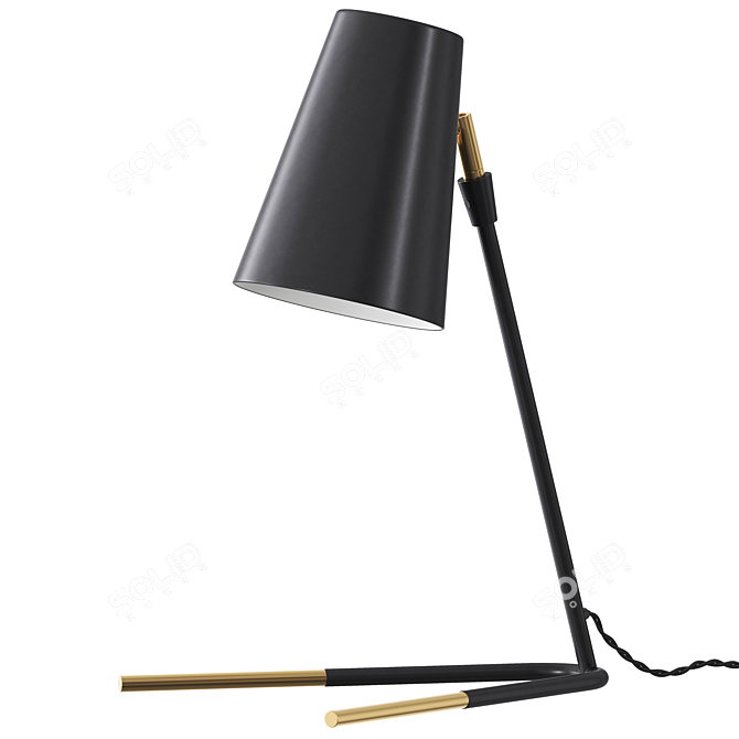 Modern Metal Black Table Lamp 3D model image 1