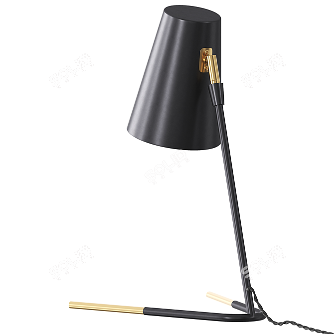 Modern Metal Black Table Lamp 3D model image 2