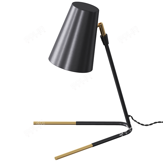 Modern Metal Black Table Lamp 3D model image 3