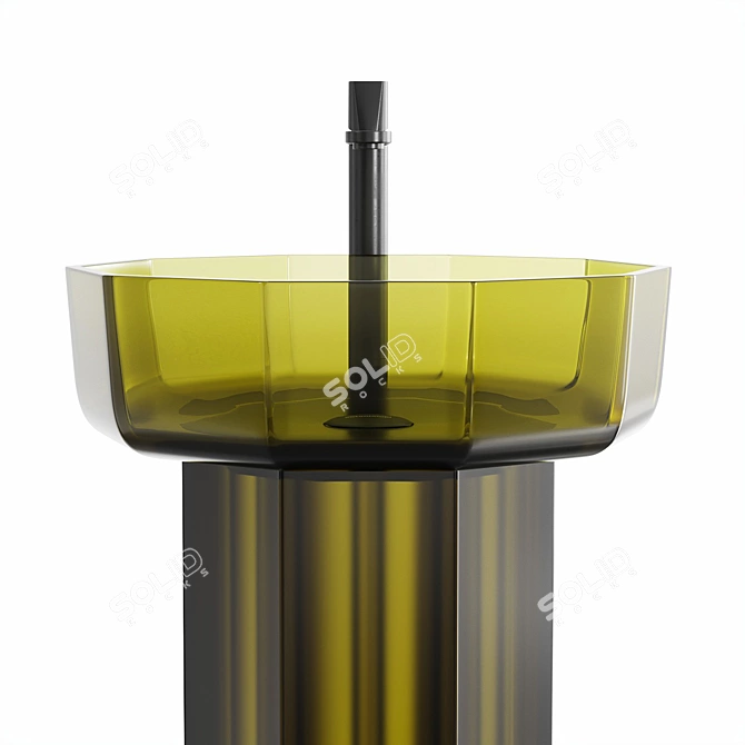 Luxury Opale Freestanding Washbasin Set 3D model image 3