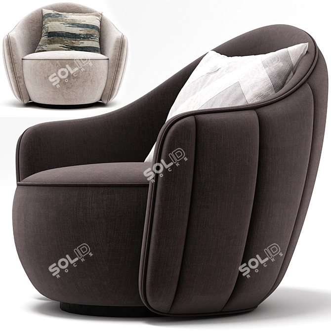 Modern Hermes Armchair 3D Model 3D model image 2