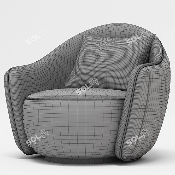 Modern Hermes Armchair 3D Model 3D model image 5