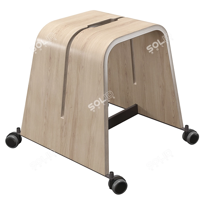 Mobile Boards Stool with Casters 3D model image 1