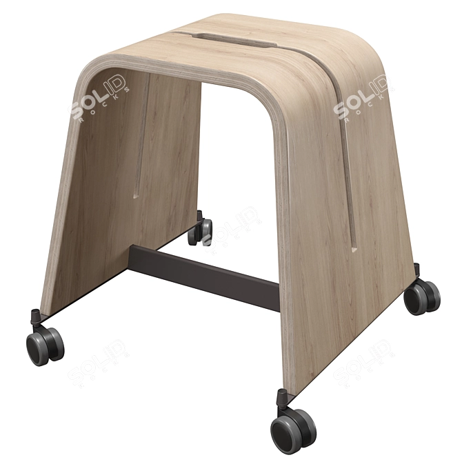 Mobile Boards Stool with Casters 3D model image 3