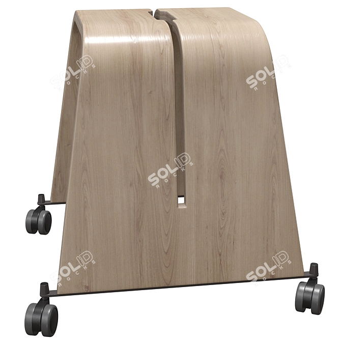 Mobile Boards Stool with Casters 3D model image 4