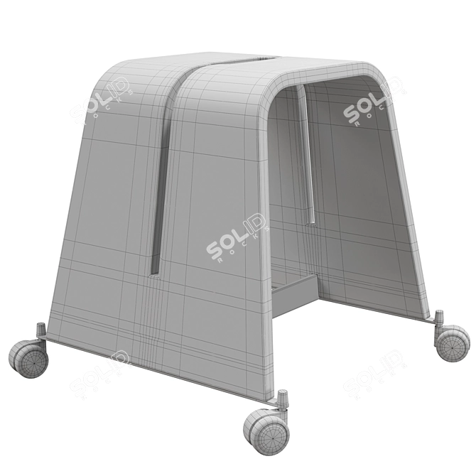 Mobile Boards Stool with Casters 3D model image 6