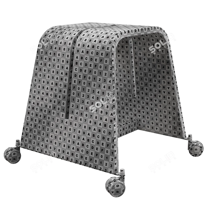 Mobile Boards Stool with Casters 3D model image 7