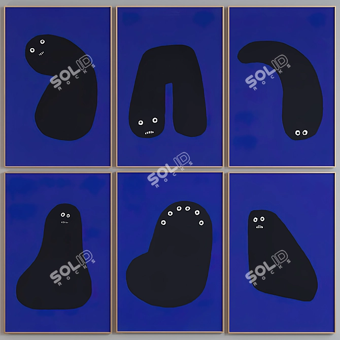 Set of 6 Modern Picture Frames 3D model image 4