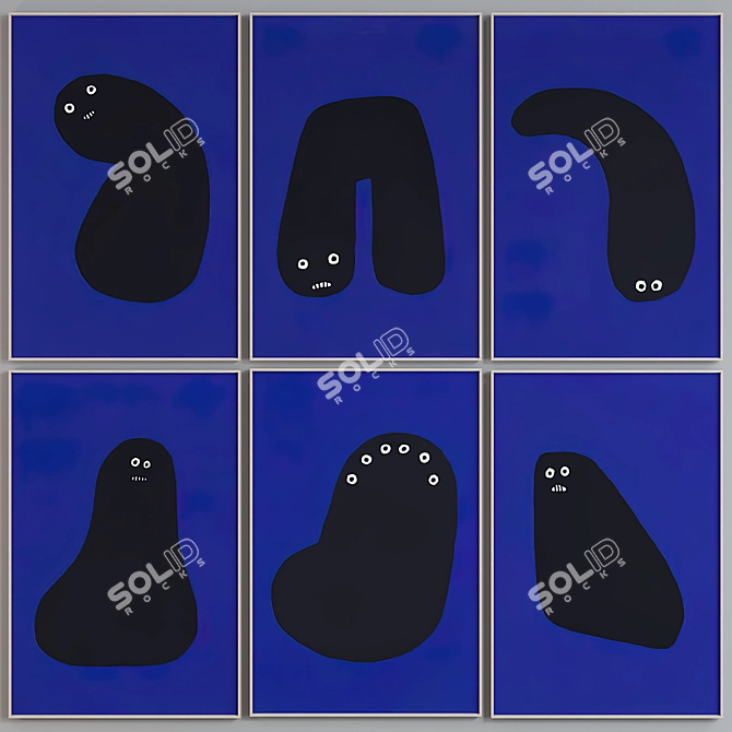 Set of 6 Modern Picture Frames 3D model image 5