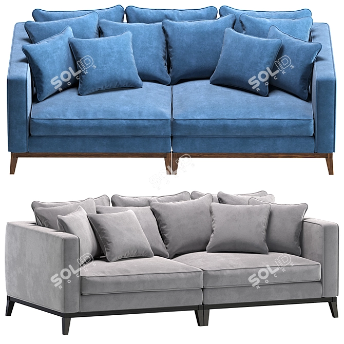 Plush Salt Lake Sofa by Cazarina 3D model image 2