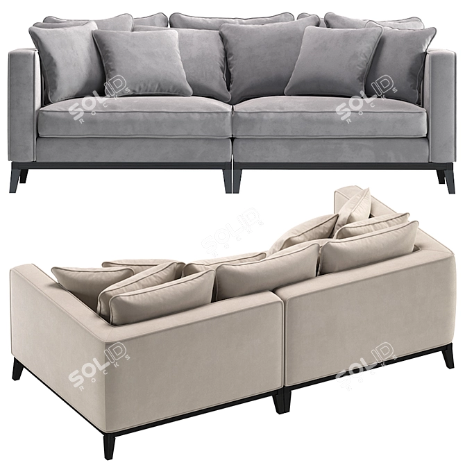 Plush Salt Lake Sofa by Cazarina 3D model image 3