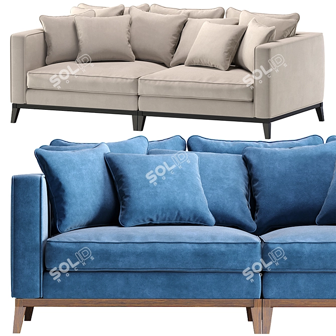 Plush Salt Lake Sofa by Cazarina 3D model image 5