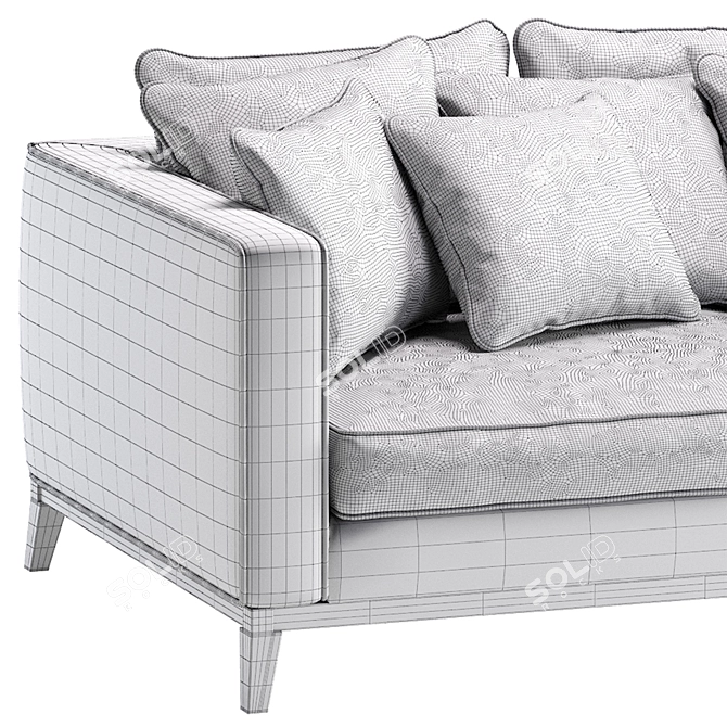 Plush Salt Lake Sofa by Cazarina 3D model image 7