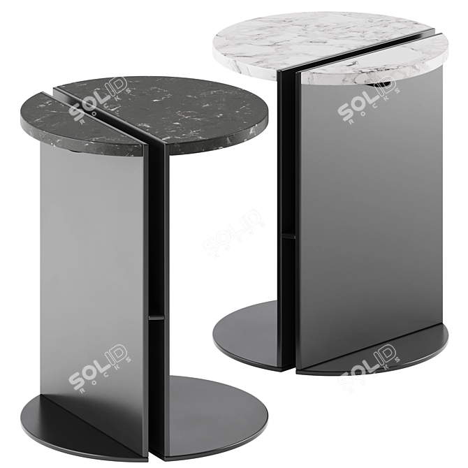 Viola Marble Side Tables Set 3D model image 2