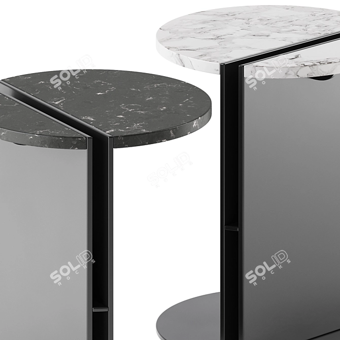 Viola Marble Side Tables Set 3D model image 4