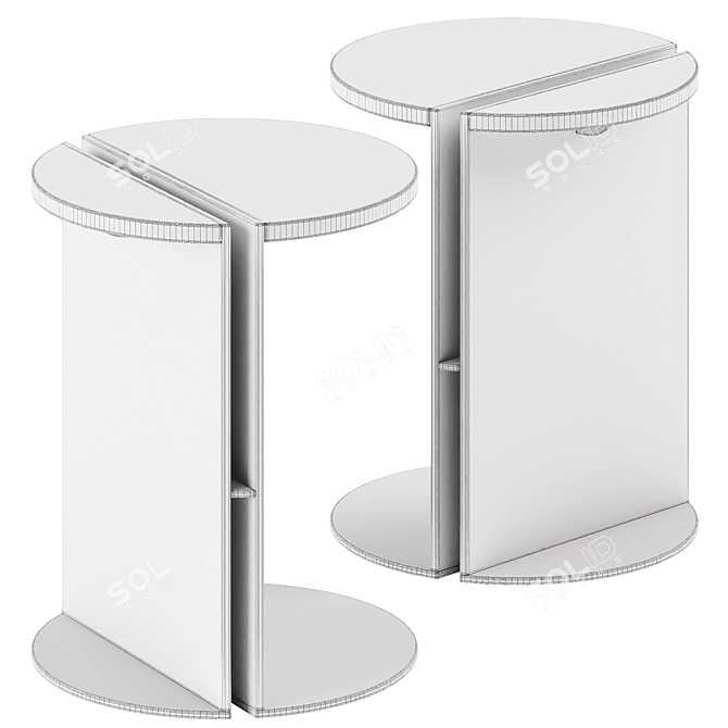 Viola Marble Side Tables Set 3D model image 5