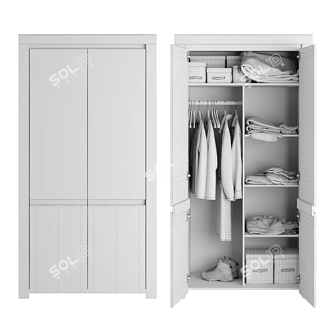 Scandinavian Style Wardrobe Vittoria 3D model image 5