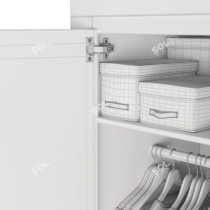 Scandinavian Style Wardrobe Vittoria 3D model image 3