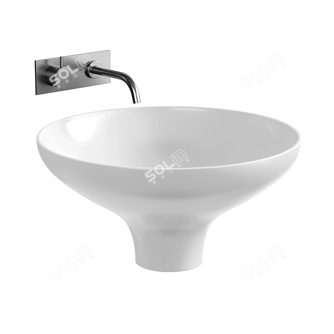 EQUILIBRIUM Ceramic Round Washbasin 3D model image 3