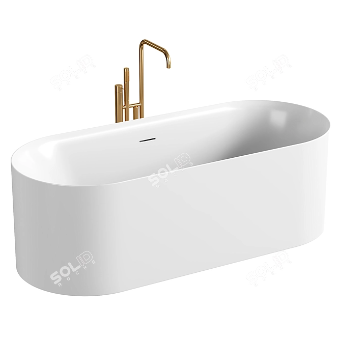 Elegant Oval Acovi Bathtub 3D model image 1