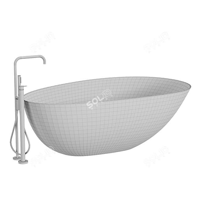 Elegant Oval Acovi Bathtub 3D model image 3