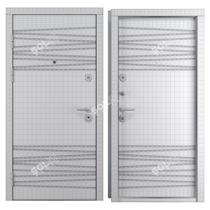  Brunella Metal Entrance Door 3D model image 4