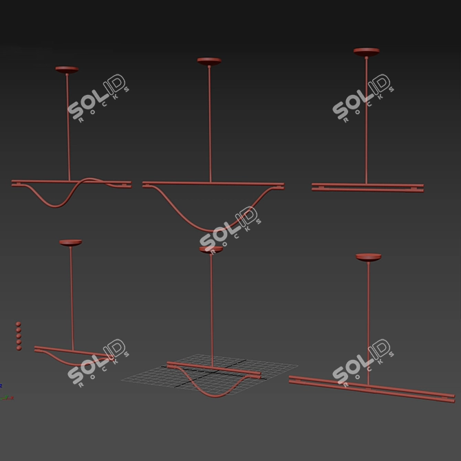 Modern Pendant Lamp Set (6 lights) 3D model image 4