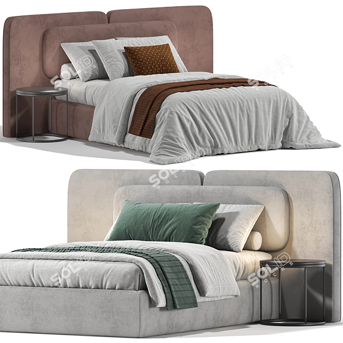 Sleek Angelo Bed Mini Style 3D model image 1