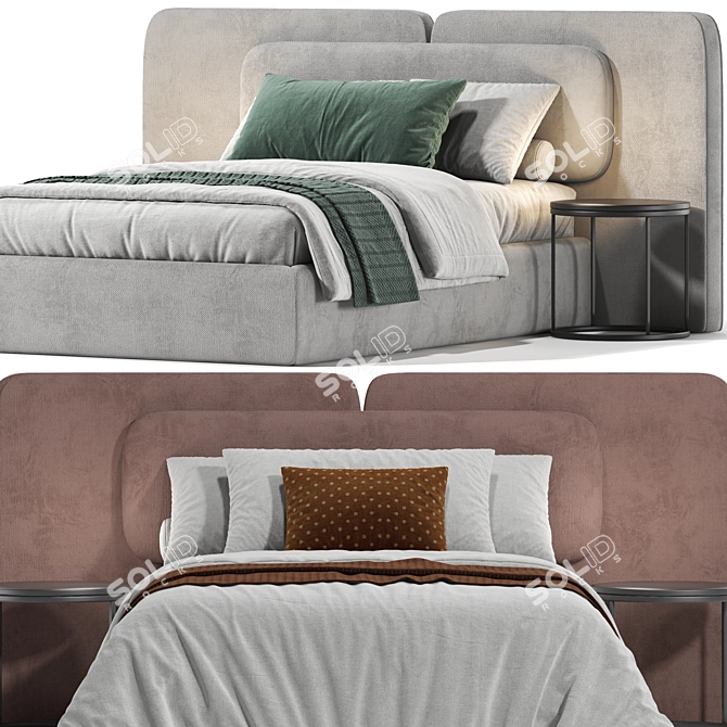 Sleek Angelo Bed Mini Style 3D model image 3