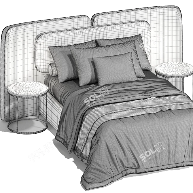 Sleek Angelo Bed Mini Style 3D model image 5