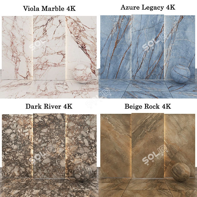 Luxury Marble Texture Collection 3D model image 2