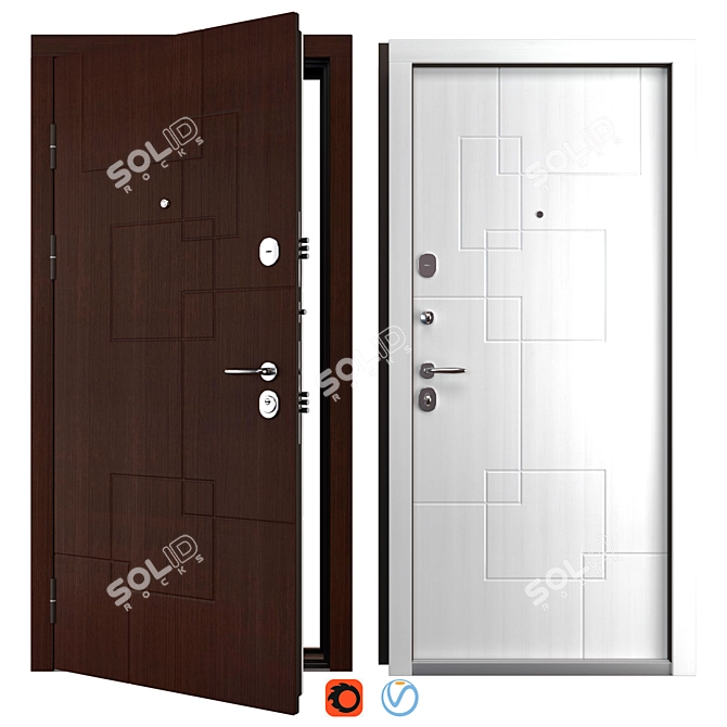 Kadis Metal Entry Door, Corrosion-Resistant 3D model image 1