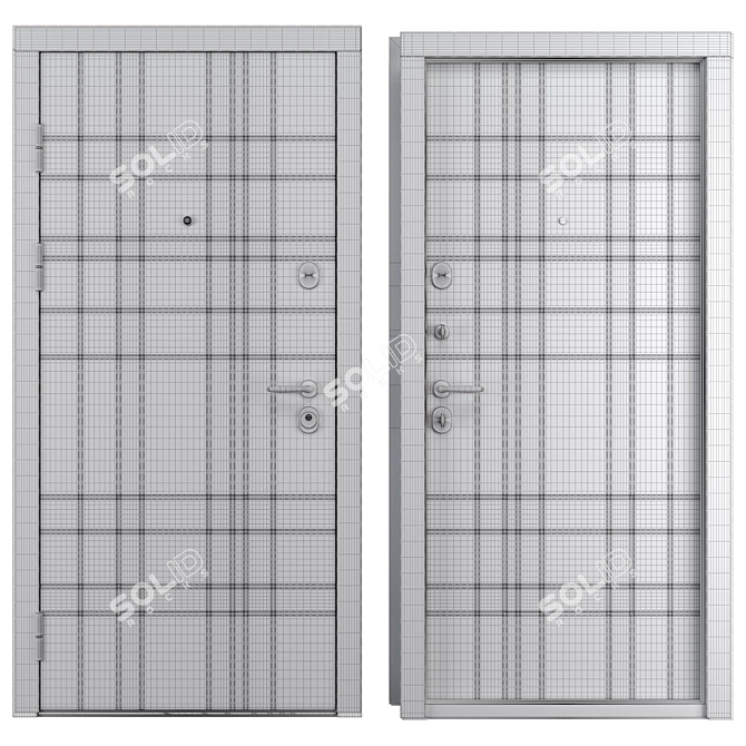 Kadis Metal Entry Door, Corrosion-Resistant 3D model image 4
