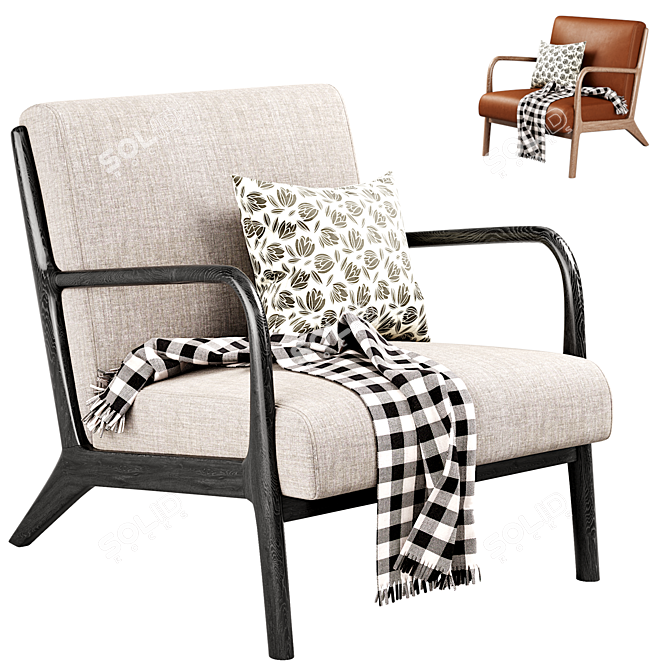 Scandinavian Style Lounge Chair mbedtls 3D model image 1