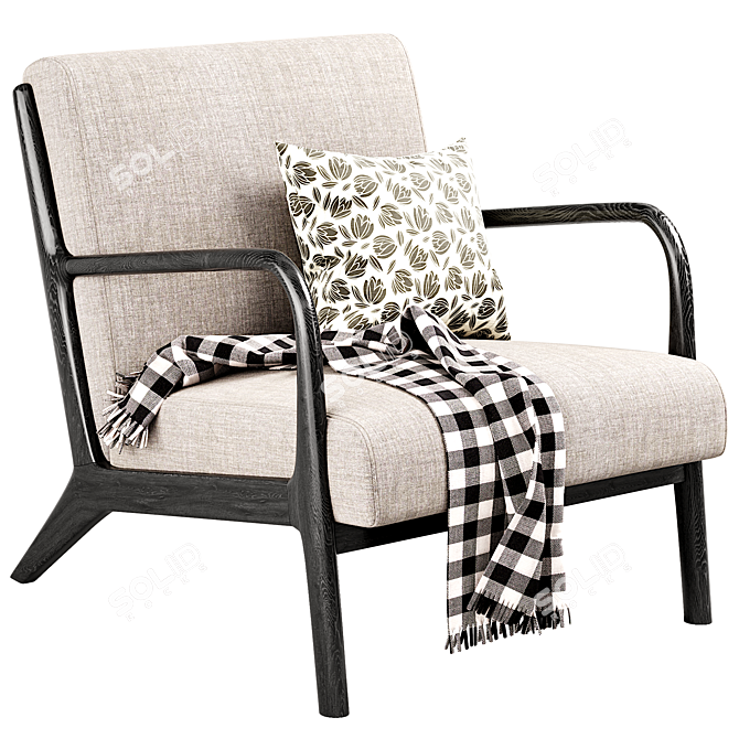 Scandinavian Style Lounge Chair mbedtls 3D model image 3