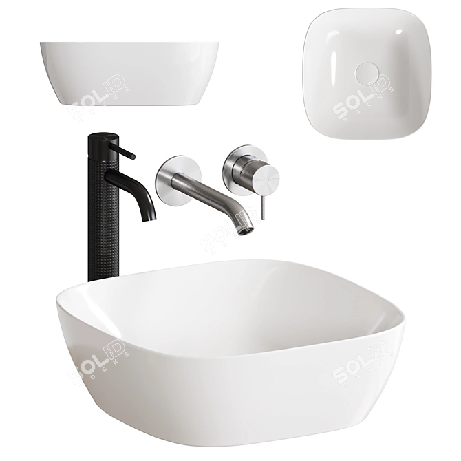 Ceramica Nova Element CN5006 White Sink 3D model image 1