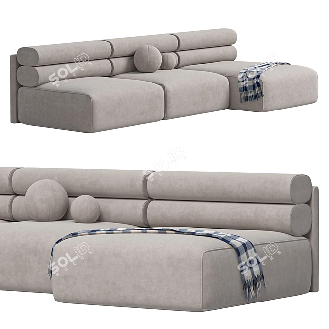 Renzo 3-Seater Modern Sofa 3D model image 3