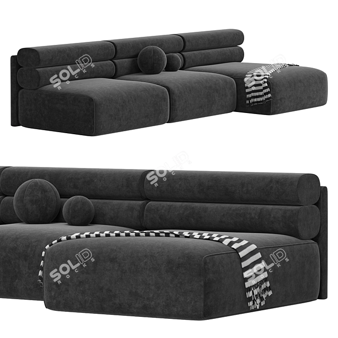 Renzo 3-Seater Modern Sofa 3D model image 4