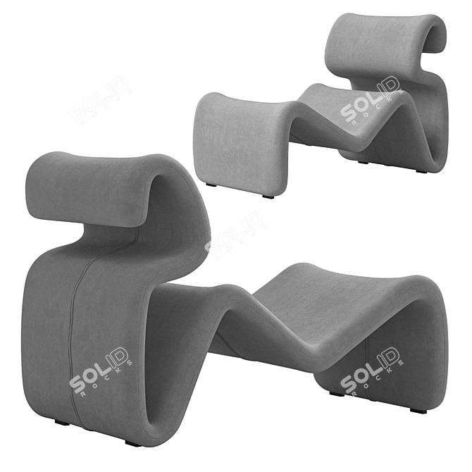 Ergonomic Etcetera Lounge Chair 3D model image 1